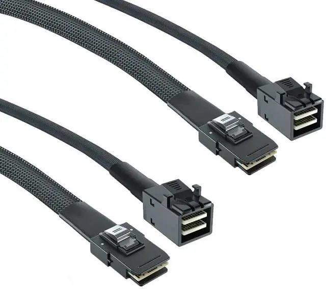 Main image of 2 Pack 12G Internal Mini SAS HD SFF-8643 to SFF-8087 36Pin Cable, 0.5m/1.6ft with Sideband, 100 Ohm Flexible Cable for RAID PCIE Controller