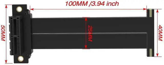 Alt view image 6 of 6 - PCIe 4.0 X1 Riser Cable, PCI-Express 1X Male to Female Extension Cable, 10cm/3.94inch PCI-e Extender Adapter