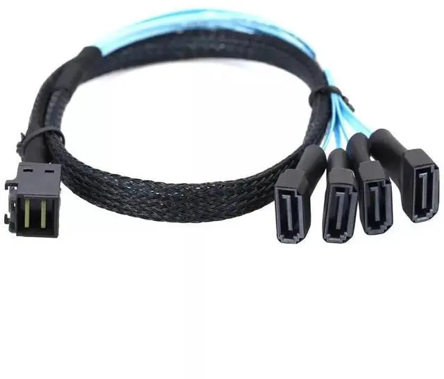 Main image of Mini SAS HD SFF-8643 to 4 Ports SATA 7P Male Cable, 50CM