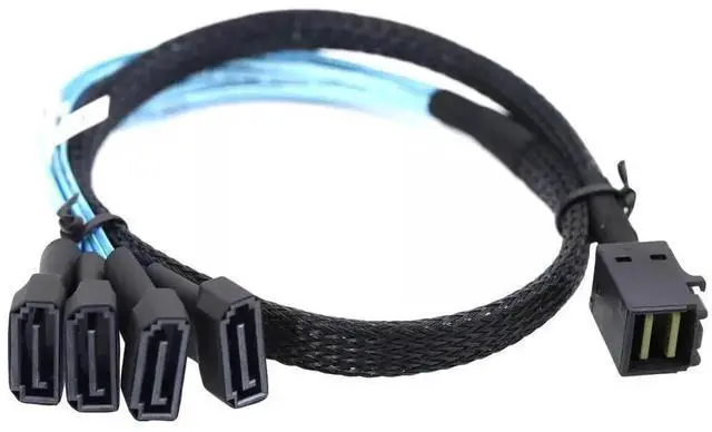 Alt view image 4 of 5 - 100CM Mini SAS HD SFF-8643 to 4 Ports SATA 7P Male Server Internal Connection Cable