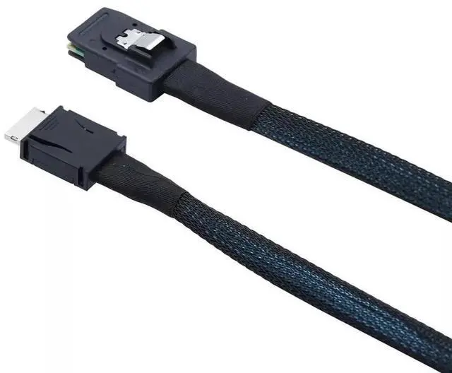 Alt view image 5 of 5 - 100CM PCIE Oculink SFF-8611 4i to Mini SAS SFF-8087 Server Internal Connection Cable