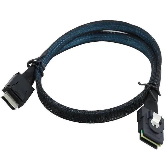 Alt view image 3 of 5 - 100CM PCIE Oculink SFF-8611 4i to Mini SAS SFF-8087 Server Internal Connection Cable