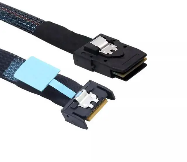 Main image of Gen5 MCIO Slimline SFF-8654 4i 38P to Mini SAS SFF-8087 Server Data Cable, 100CM/3.28ft