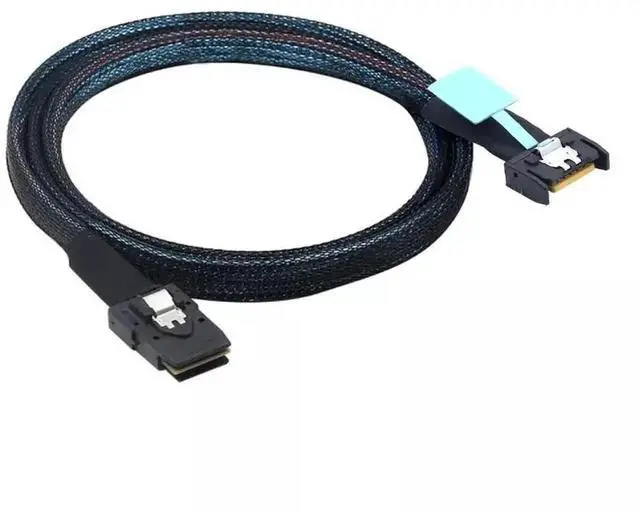 Alt view image 2 of 6 - Gen5 MCIO Slimline SFF-8654 4i 38P to Mini SAS SFF-8087 Server Data Cable, 100CM/3.28ft