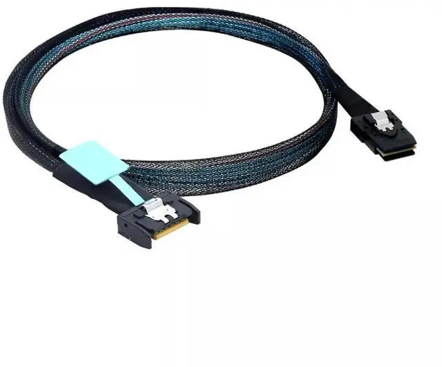 Alt view image 6 of 6 - Gen5 MCIO Slimline SFF-8654 4i 38P to Mini SAS SFF-8087 Server Data Cable, 100CM/3.28ft