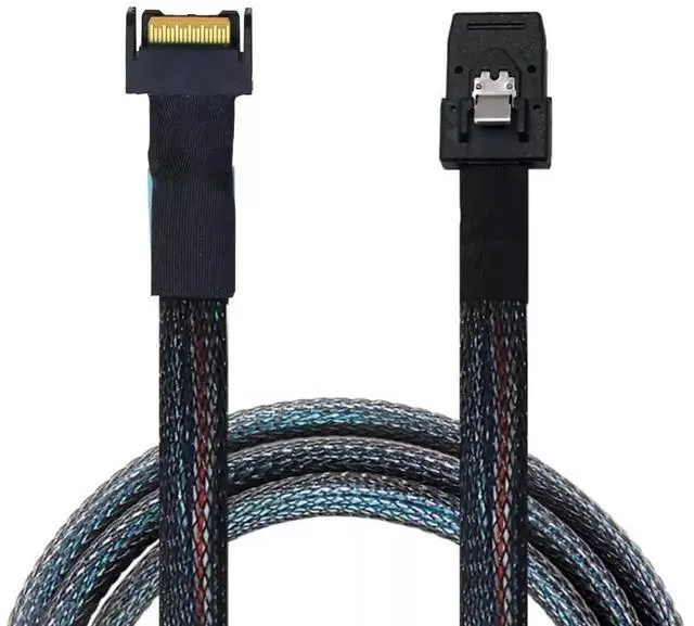 Alt view image 3 of 6 - Gen5 MCIO Slimline SFF-8654 4i 38P to Mini SAS SFF-8087 Server Data Cable, 100CM/3.28ft
