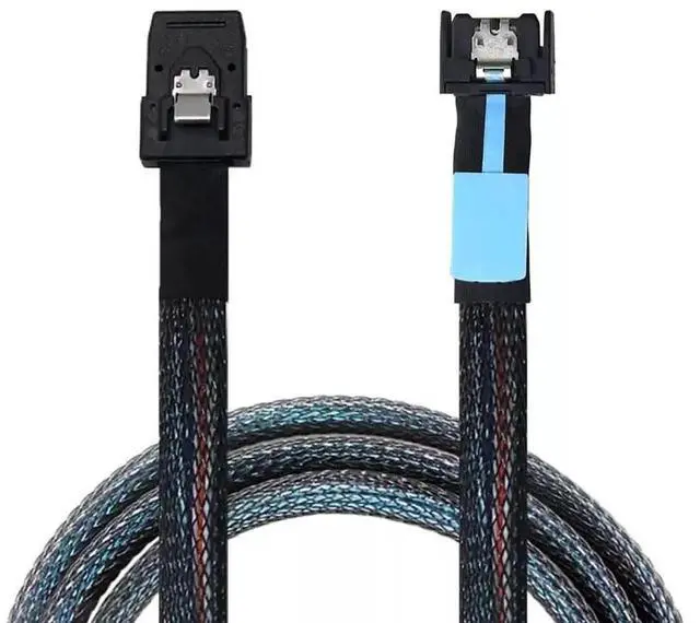 Alt view image 4 of 6 - Gen5 MCIO Slimline SFF-8654 4i 38P to Mini SAS SFF-8087 Server Data Cable, 100CM/3.28ft
