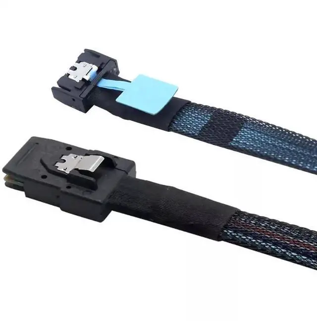 Alt view image 5 of 6 - Gen5 MCIO Slimline SFF-8654 4i 38P to Mini SAS SFF-8087 Server Data Cable, 100CM/3.28ft