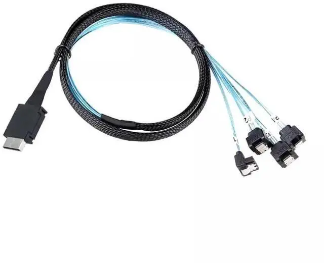 Alt view image 4 of 5 - OCuLink PCI-Express SAS SFF-8611 4i to SATA 7P 90 Degree Adapter Cable, 100CM