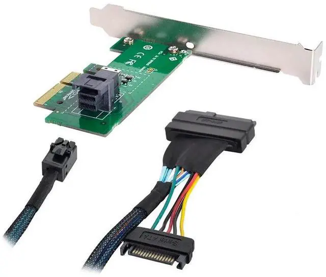 Alt view image 5 of 7 - PCI-E 3.0 4.0 to SFF-8643 Adapter Card U.2 SFF-8639 NVMe SSD Cable for Desktop Server Mainboard