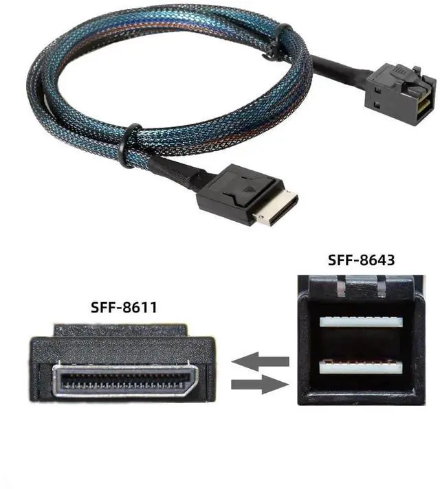 Alt view image 5 of 7 - OCuLink PCIe 4.0 SFF-8611 4i to SFF-8643 Active Data Cable, External eGPU SSD Graphics Card Connection Cord, 50cm