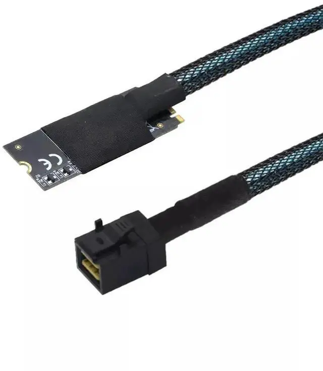 Alt view image 4 of 4 - M.2 M-Key SFF-8643 to SAS SFF-8643 HD Server Conversion Cable, 100CM