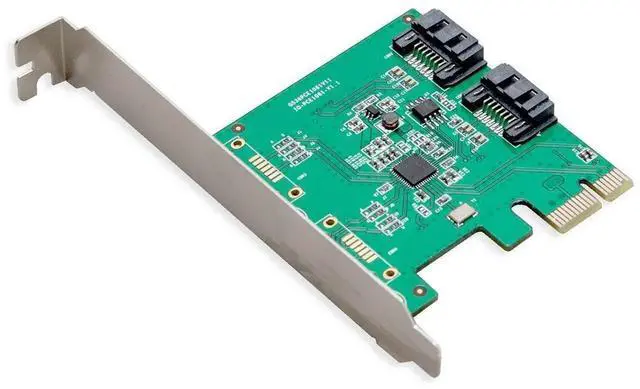 Main image of 2 Port SATA III PCI-e 2.0 x1 Controller Card, ASMedia ASM1061 Non-RAID with Low Profile Bracket SY-PEX40039