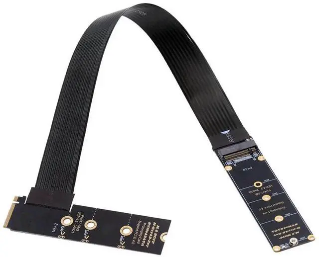 Main image of M-Key NVMe Male to Female Extension Cable 30cm 90 Degree Right Angle PCI-E 4.0 Compatible with 2230/2242/2260/2280 SSD