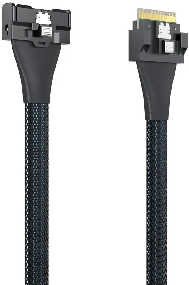 Main image of SlimSAS to MCIO Cable SFF-8654 8i to MCIO SFF-TA-1016 8i Straight PCIe 4.0 85-ohm 0.75-0.8m