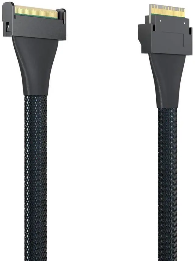 Alt view image 2 of 3 - SlimSAS to MCIO Cable SFF-8654 8i to MCIO SFF-TA-1016 8i Straight PCIe 4.0 85-ohm 0.75-0.8m