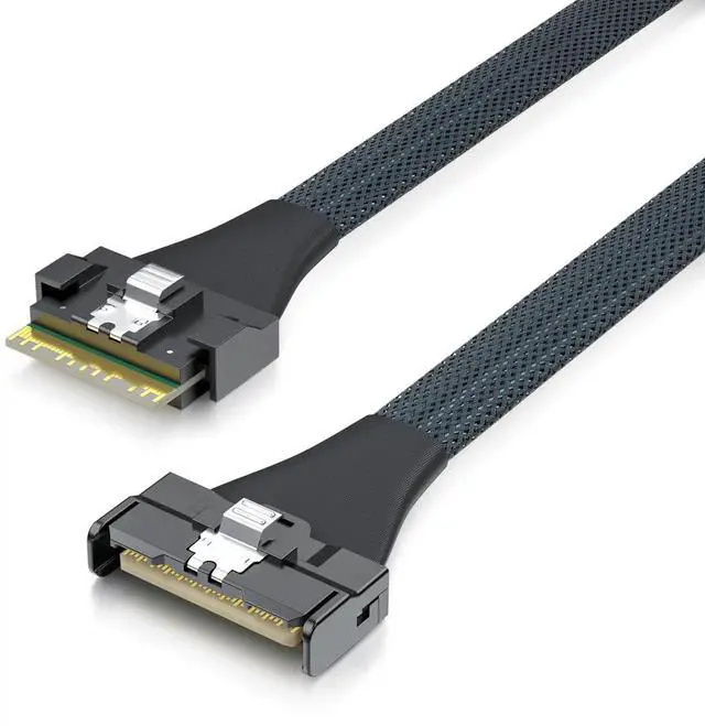 Alt view image 3 of 3 - SlimSAS to MCIO Cable SFF-8654 8i to MCIO SFF-TA-1016 8i Straight PCIe 4.0 85-ohm 0.75-0.8m
