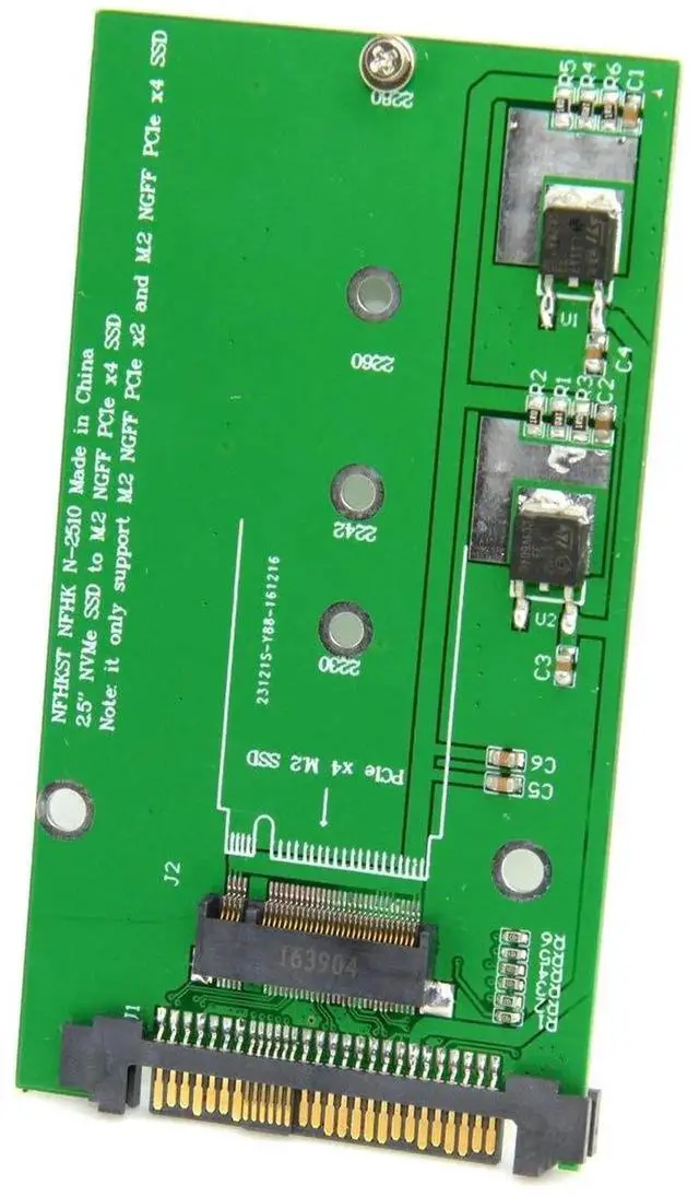 Alt view image 4 of 4 - 2.5 Inch U.2 SFF-8639 NVMe SSD to M.2 NGFF M-Key PCIe x4 Adapter, Compatible with Intel SSD 750 P3600 P3700