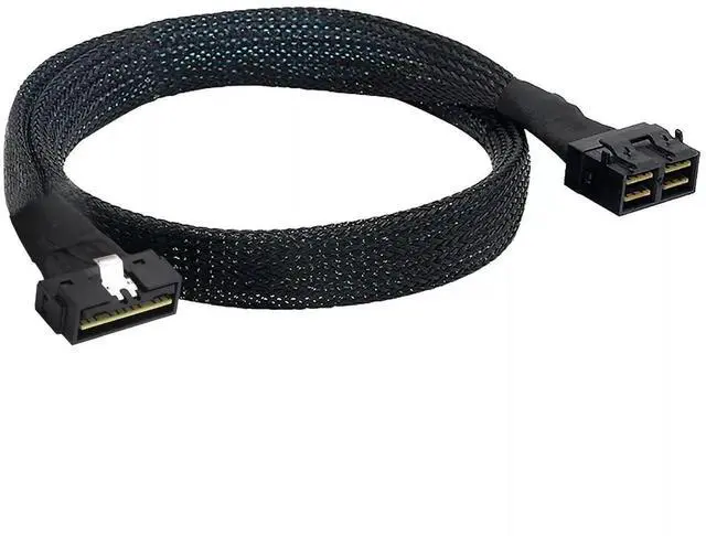 Alt view image 3 of 6 - SAS 4.0 PCIe Slimline LP Low Profile SFF-8654 8i to SFF-8643 8i 36P Adapter Cable, 80CM