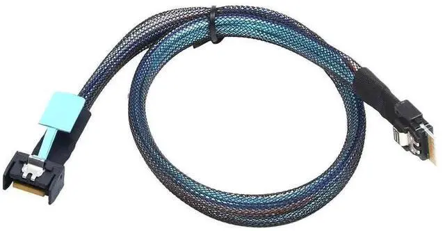 Alt view image 6 of 6 - PCIE Slimline Mini SAS MCIO 38P to Slimline SFF-8654 4i Hard Drive Cable 100CM