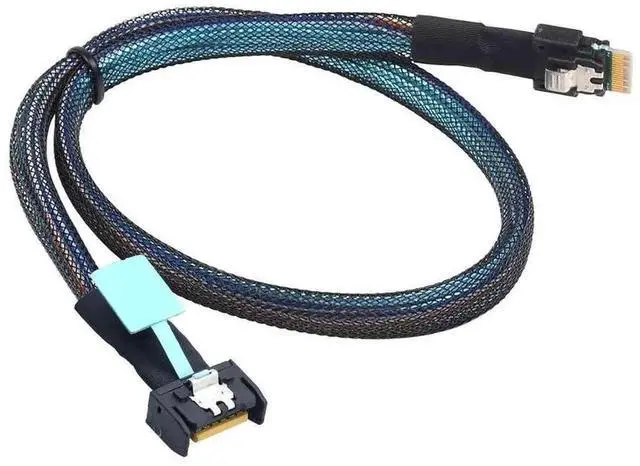 Alt view image 3 of 6 - PCIE Slimline Mini SAS MCIO 38P to Slimline SFF-8654 4i Hard Drive Cable 100CM