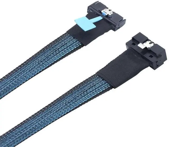 Alt view image 2 of 6 - PCI-E Gen5.0 MCIO 74Pin to Slim SAS Low Profile SFF-8654 74Pin Extension Cable 50CM
