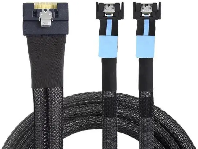 Alt view image 6 of 6 - Slimline SAS SFF-8654 8i 74P to 2 Ports MCIO SFF-8654 4i 38P Server Connection Cable 80CM