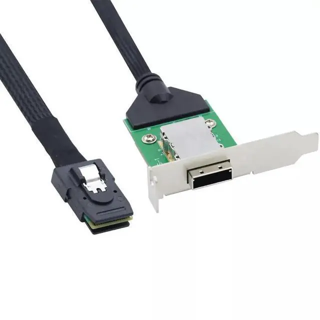 Main image of Mini SAS SFF-8087 to SFF-8088 Female 12Gbps Adapter Cable with Low Profile Bracket, 100CM Server Storage Cable