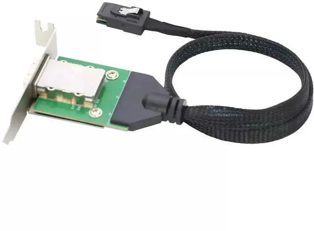 Alt view image 5 of 5 - Mini SAS SFF-8087 to SFF-8088 Female 12Gbps Adapter Cable with Low Profile Bracket, 100CM Server Storage Cable
