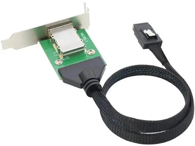 Alt view image 4 of 5 - Mini SAS SFF-8087 to SFF-8088 Female 12Gbps Adapter Cable with Low Profile Bracket, 100CM Server Storage Cable