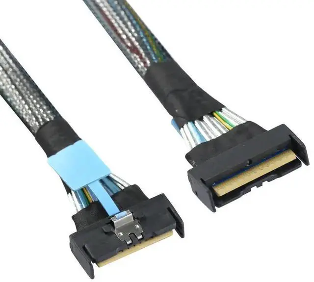 Alt view image 3 of 6 - SAS MCIO SFF-8654 8I PCIe 5.0 74Pin to MCIO SFF-8654 Connection Cable, 1M
