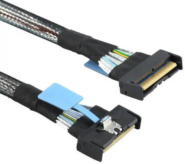 Alt view image 6 of 6 - SAS MCIO SFF-8654 8I PCIe 5.0 74Pin to MCIO SFF-8654 Connection Cable, 1M