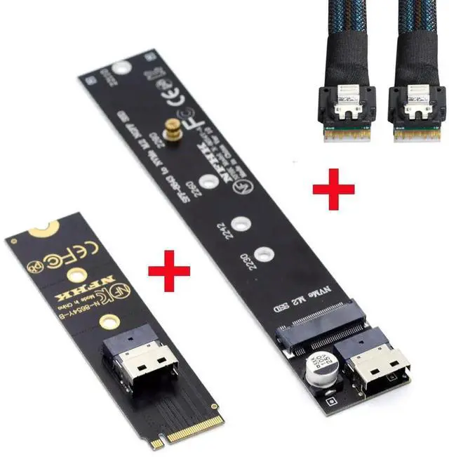 Alt view image 5 of 7 - M-Key NVMe Male to Female Extension Cable 50cm with SFF-8654 Connector, Compatible with 2280/22110 SSD Motherboard