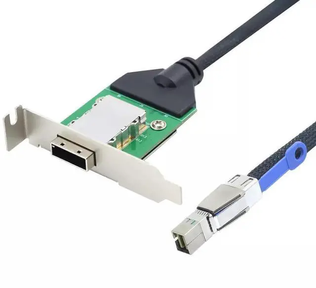Main image of Mini SAS HD SFF-8644 to HD-8088 Female Bend Server Conversion Cable, 50CM