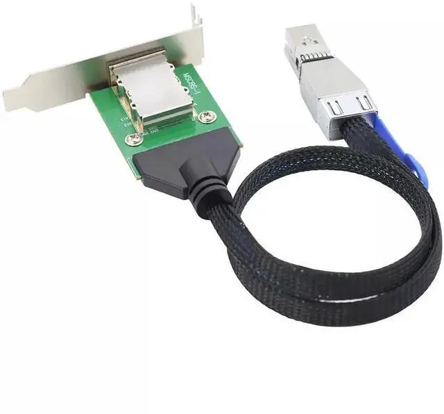 Alt view image 5 of 6 - Mini SAS HD SFF-8644 to HD-8088 Female Bend Server Conversion Cable, 50CM