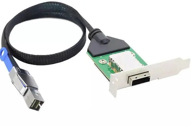 Alt view image 4 of 6 - Mini SAS HD SFF-8644 to HD-8088 Female Bend Server Conversion Cable, 50CM