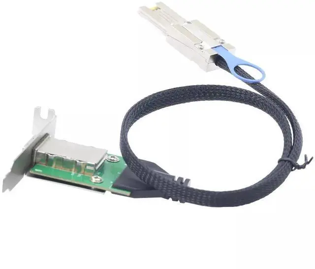 Alt view image 3 of 5 - Mini SAS SFF-8088 26P Male to SFF-8088 Female Server Conversion Cable, 50CM