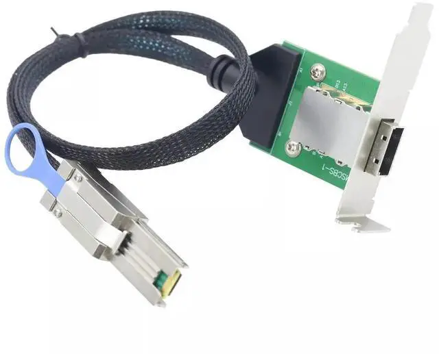 Alt view image 5 of 5 - Mini SAS SFF-8088 26P Male to SFF-8088 Female Server Conversion Cable, 50CM