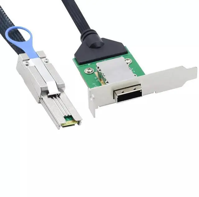 Alt view image 2 of 5 - Mini SAS SFF-8088 26P Male to SFF-8088 Female Server Conversion Cable, 50CM