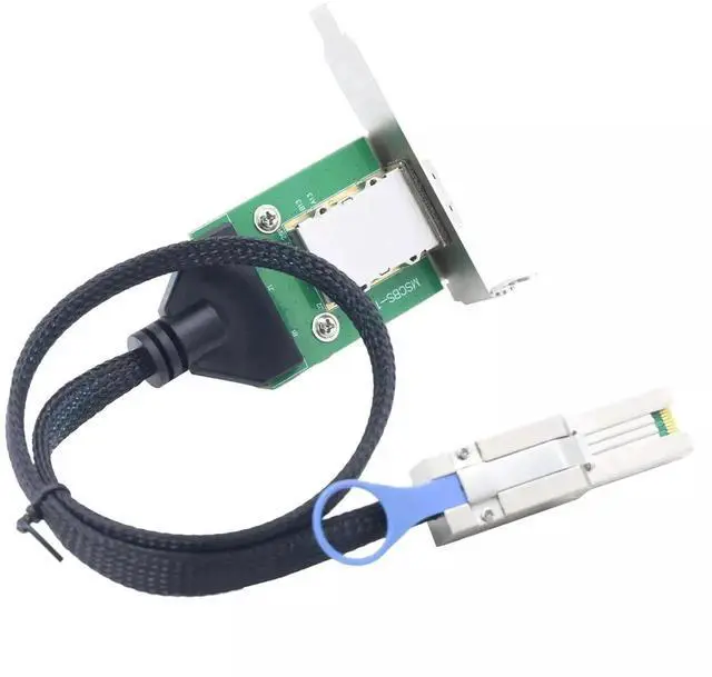 Alt view image 4 of 5 - Mini SAS SFF-8088 26P Male to SFF-8088 Female Server Conversion Cable, 50CM