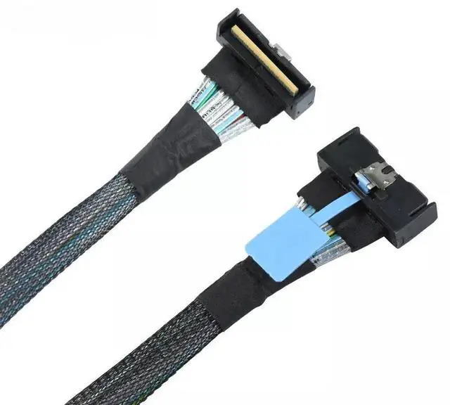 Alt view image 5 of 6 - 0.5m Right Angle SAS MCIO SFF-8654 8I 74P PCIe 5.0 Connection Cable
