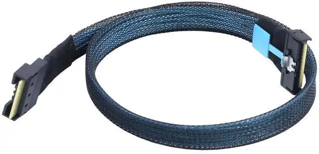 Alt view image 6 of 6 - 1m PCI-E 5.0 MCIO 74Pin to SFF-8654 8i 74Pin Slimline SAS 4.0 24Gbps Extension Cable