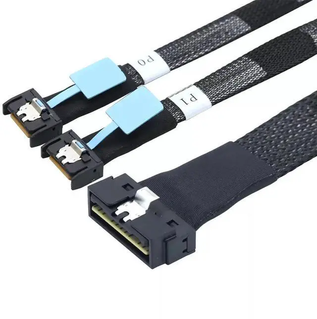 Main image of 100CM SAS 4.0 PCIe SlimSAS Low Profile SFF-8654 8i to 2 Ports MCIO 4i 38P Server Connection Cable