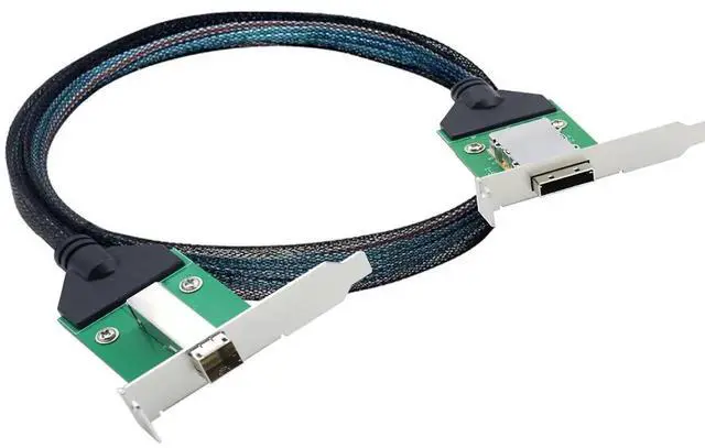 Main image of 0.5m Mini SAS Extension Cable, SFF-8088 26Pin Female to External SFF-8644 Female PCBA Adapter with Low Profile Bracket