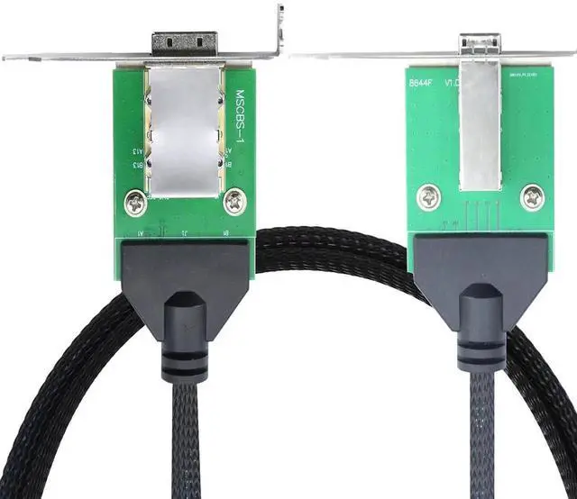 Alt view image 4 of 6 - 0.5m Mini SAS Extension Cable, SFF-8088 26Pin Female to External SFF-8644 Female PCBA Adapter with Low Profile Bracket