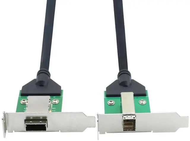 Alt view image 6 of 6 - 0.5m Mini SAS Extension Cable, SFF-8088 26Pin Female to External SFF-8644 Female PCBA Adapter with Low Profile Bracket