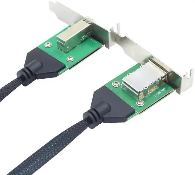 Alt view image 3 of 6 - 0.5m Mini SAS Extension Cable, SFF-8088 26Pin Female to External SFF-8644 Female PCBA Adapter with Low Profile Bracket