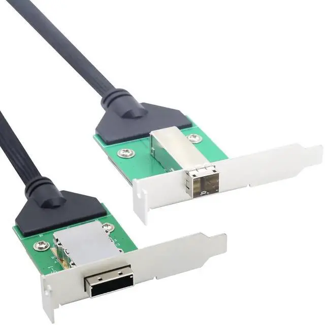 Alt view image 2 of 6 - 0.5m Mini SAS Extension Cable, SFF-8088 26Pin Female to External SFF-8644 Female PCBA Adapter with Low Profile Bracket