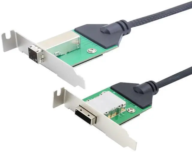 Alt view image 5 of 6 - 0.5m Mini SAS Extension Cable, SFF-8088 26Pin Female to External SFF-8644 Female PCBA Adapter with Low Profile Bracket