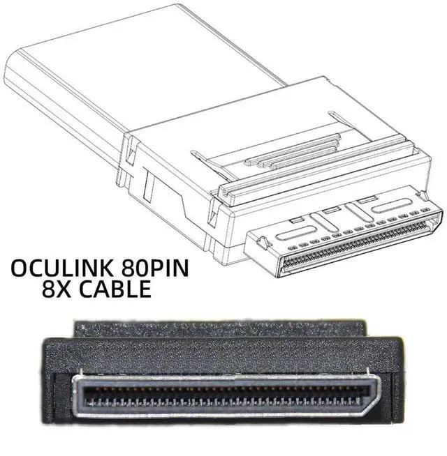 Alt view image 5 of 7 - 50cm OCuLink SFF-8611 8i to SFF-8654 8i 8X Slimline SSD Active Data Cable